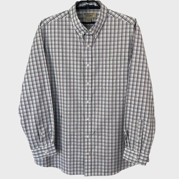 Duluth Trading Co. Wrinklefighter Relaxed Fit Button-Down Shirt White Men's XLT - Picture 1 of 12